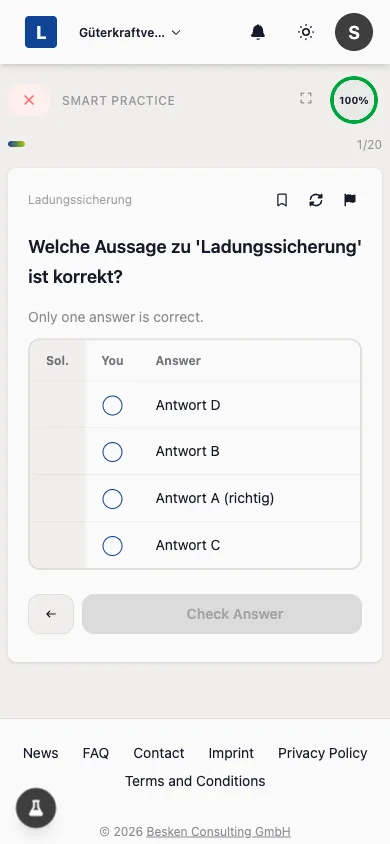 Smart-Practice-Übungsfrage in der Lerner-App